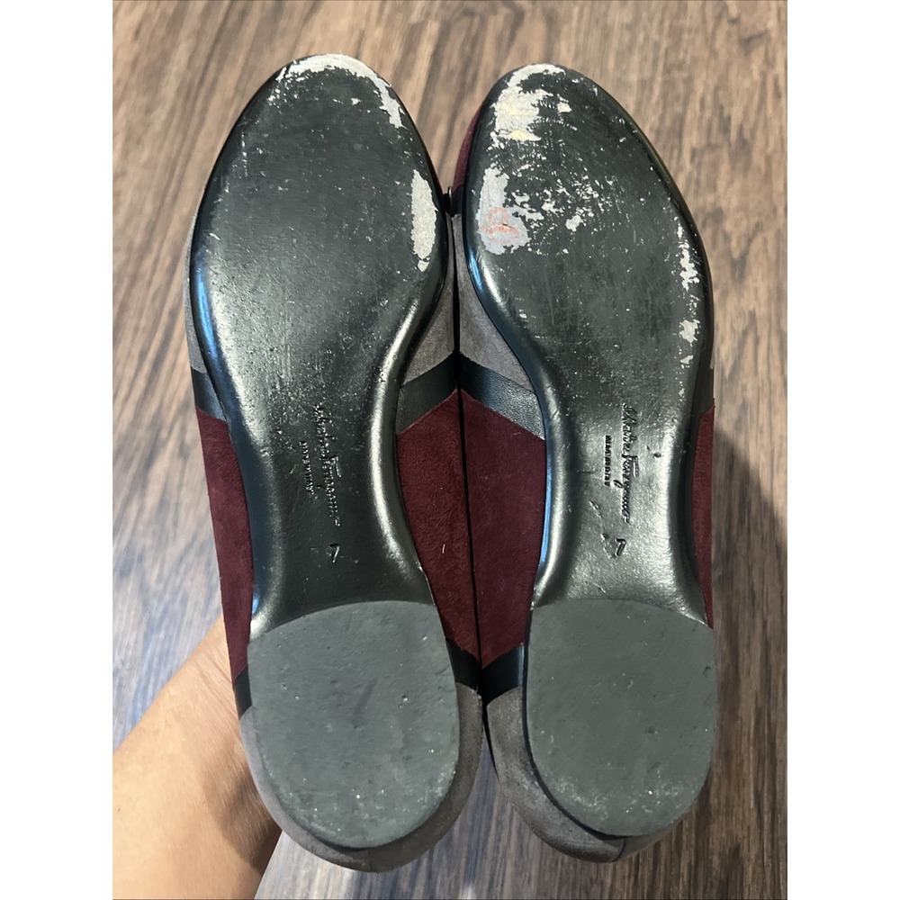 Salvatore Ferragamo Vara ballet flats shoes Suede size 7 - Picture 13 of 16